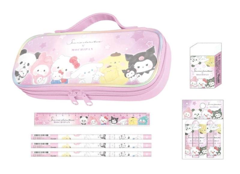 小学校 女の子 1年生 サンリオ×もちぱん 5点 文房具セット （ ペンケース かきかた鉛筆2B 定規 消しゴム 鉛筆キャップ ）入学祝い 入園祝い 新入学 女の子 クリスマスプレゼント command-10010085 コマンド パッケージ画像