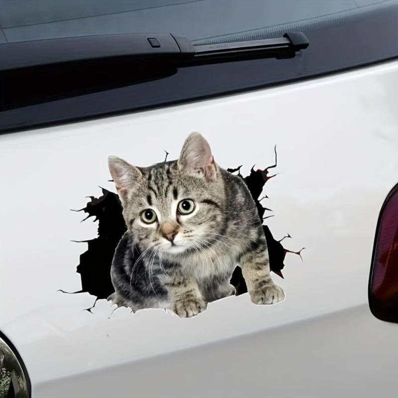 乐天商城 - 壁の穴から猫デコレーションステッカー 15x11cm 2個セット - RVや子供部屋を楽しい雰囲気に 子供向けの可愛いアクセント |#AZ134