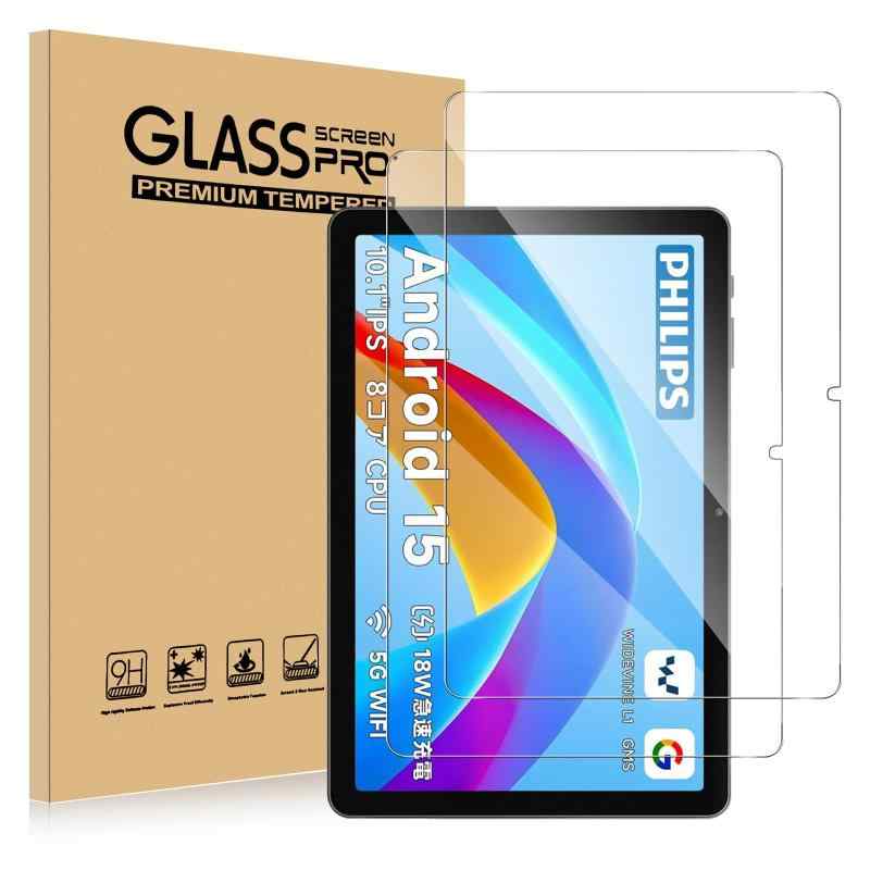 For PHILIPS T7315 フィルムタブレット10.1インチ ガラスフィルム 強化ガラスプロテクター Zatree 9H硬度 高清高透 スクラッチ防止 指紋防止 全画面カバー 自動吸着 気泡なし 簡単取り