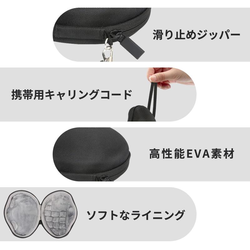 コマンドのQanuxy ロジクール M570/M575/M575s/MX Ergo/MX Ergo S 対応 トラックボールマウス 保護ケース｜EVAハードシェル・ナイロン製｜耐衝撃・防塵｜携帯ストラップ付き｜アングル2