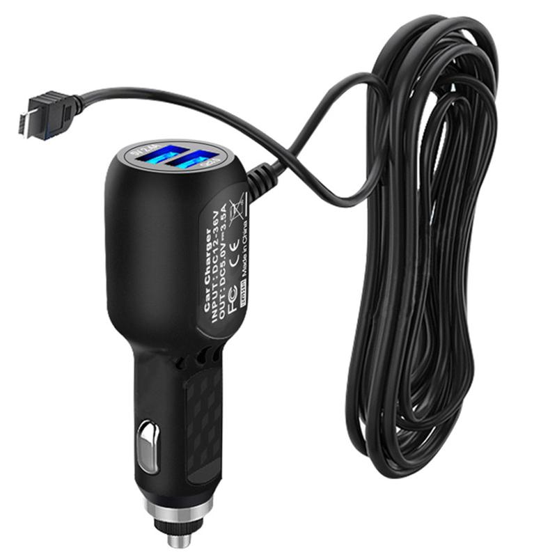 乐天商城 - シガー電源アダプター miniUSB 二つのUSBポート 2.5A+3.1A 12V/24V タブレット/携帯電話/レコーダーなどに対応 3.5M
