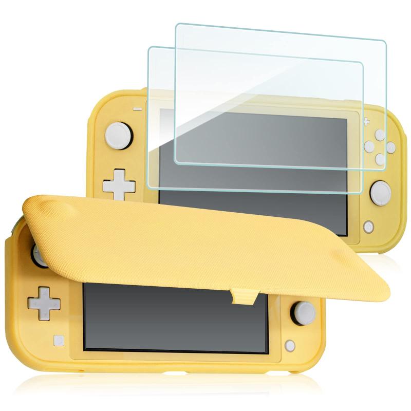 乐天商城 - ProCase スイッチライト フリップケース [ガラス2枚付き] スリム クリアソフトTPU カバー 耐衝撃 保護カバー 対応機種： スイッチライト 2019