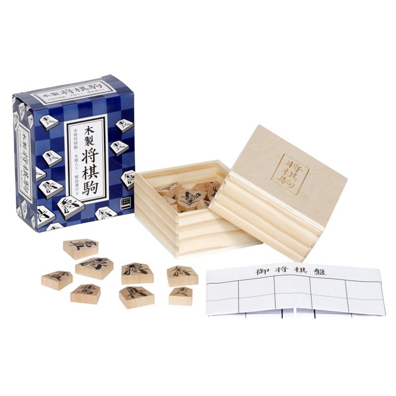 カワダ(Kawada)木製 将棋駒 91×110×45mm KBG-05天然木の本格将棋駒。将棋のルールと駒の動かし方の解説書、紙製将棋盤付きの木箱入り