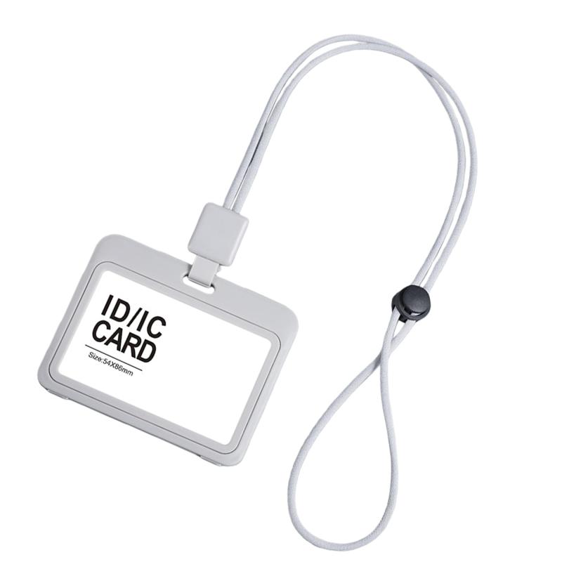 乐天商城 - DEVENTORZ IDカードホルダー リール付き 伸縮可能 両面透明 社員証ケース 名札 パスケース 長さ調整可 横型 両面2枚収納 メンズ レディース