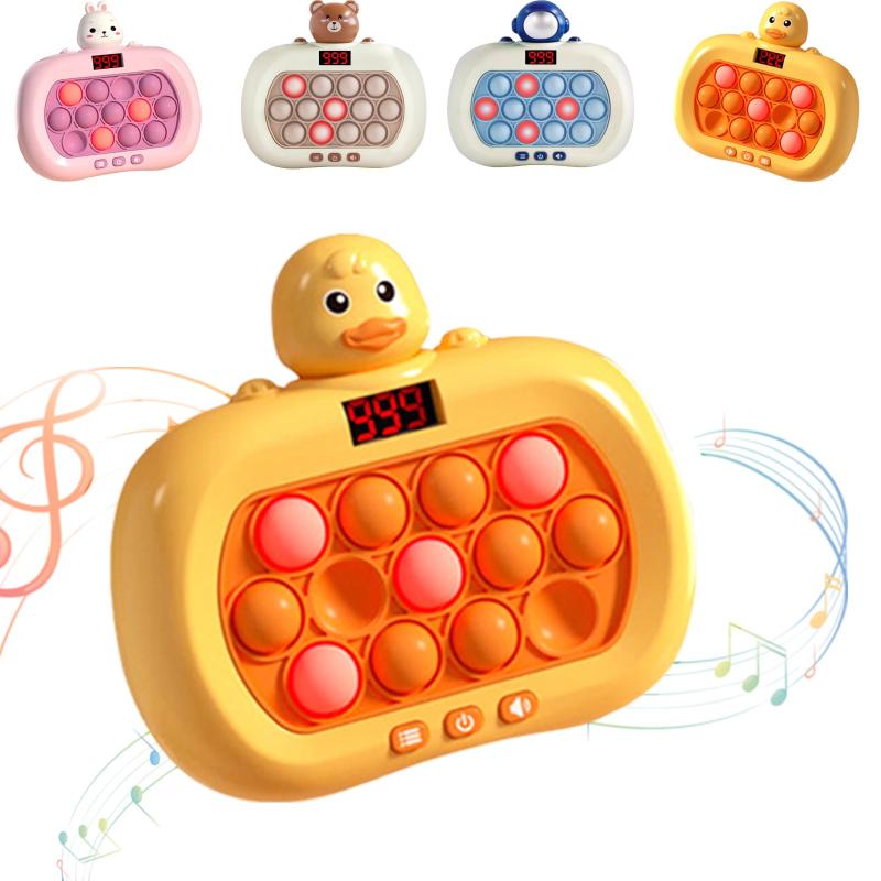 乐天商城 - Bornoon プッシュポップ ゲーム 知育玩具 おもちゃ 光る 音声付き 早押しボタン 電動 ゲーム スクイーズ 集中力 ストレス解消 グッズ 指先訓練