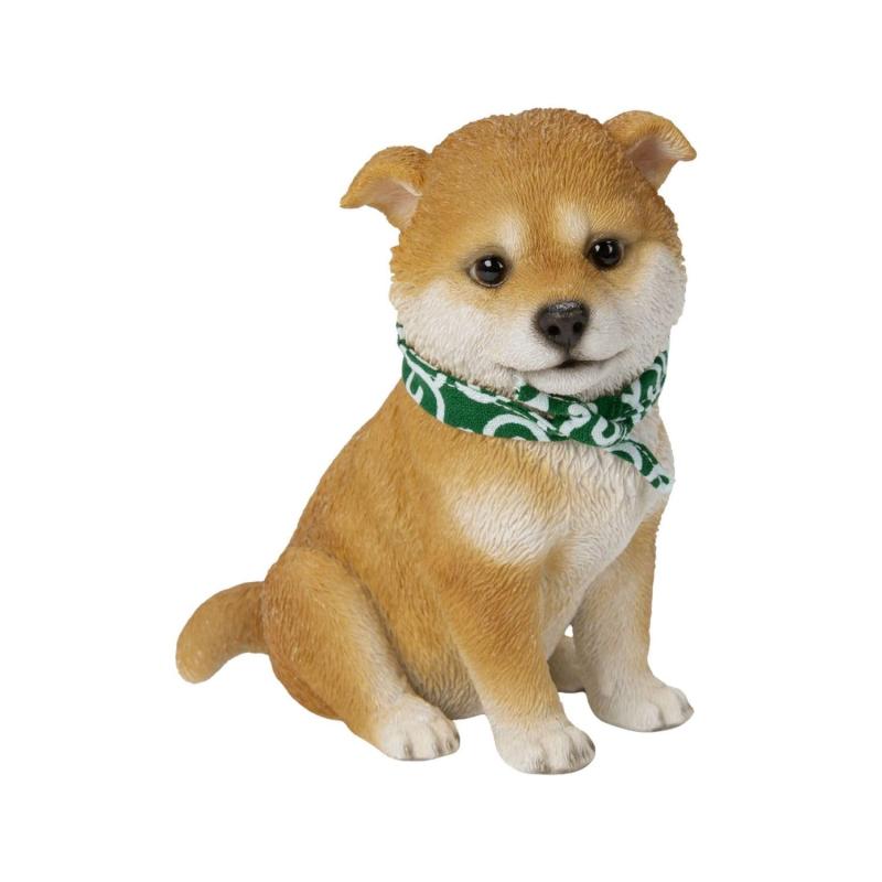 乐天商城 - ウービア お座り豆柴犬（小） 12×9.5×14cm 人形 フィギュア 置き物 アニマル 動物 ガーデン 装飾 犬 イヌ H24089