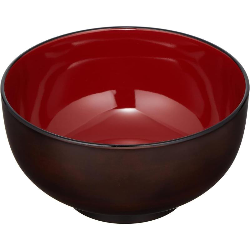 乐天商城 - ミタニ 山中漆器 丼 ブラウン 15cm 山中塗 レンジ 布袋丼 栃塗 M17173-0