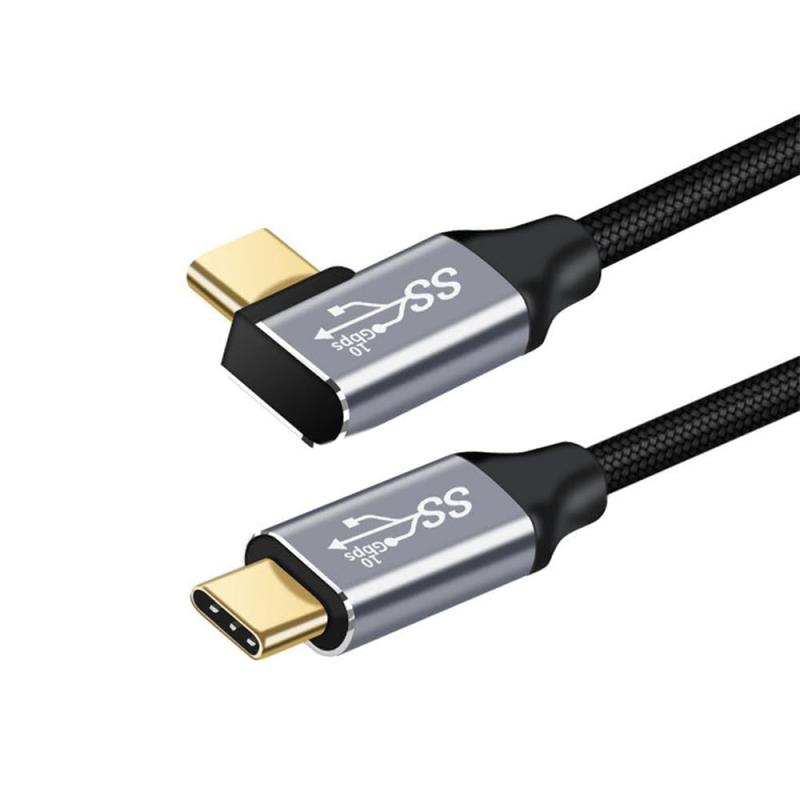 NFHK 90度直角タイプC USB-Cオス-オス USB3.1 10Gbps 100Wデータケーブル（ノートパソコン・スマートフォン用、長さ50～300cm）
