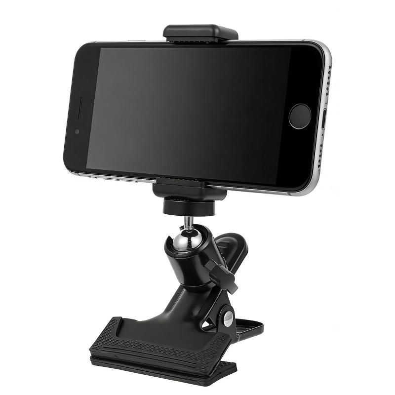 乐天商城 - DONGFANGB スマホ 携帯電話スタンド ギターヘッド用スマホホルダー クリップ式スタンド 強力固定 楽譜閲覧/ライブ配信/レッスン録画 ギター/ウクレレ対応 安定設計 多機能 360°回転