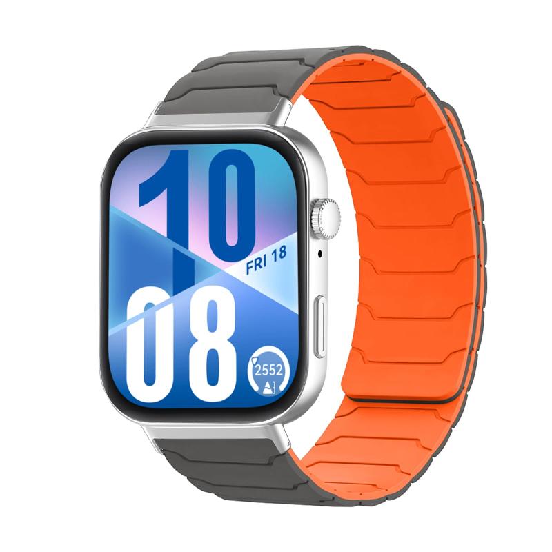 [Hinnwer] シリコン バンド Huawei Watch Fit 5 Pro/Fit 5 / Huawei Watch Fit 4 Pro/Fit 4 / Fit 3 対応 スマートウォッチ バンド 磁気シリコン 時計ベルト マグネット スポーツ