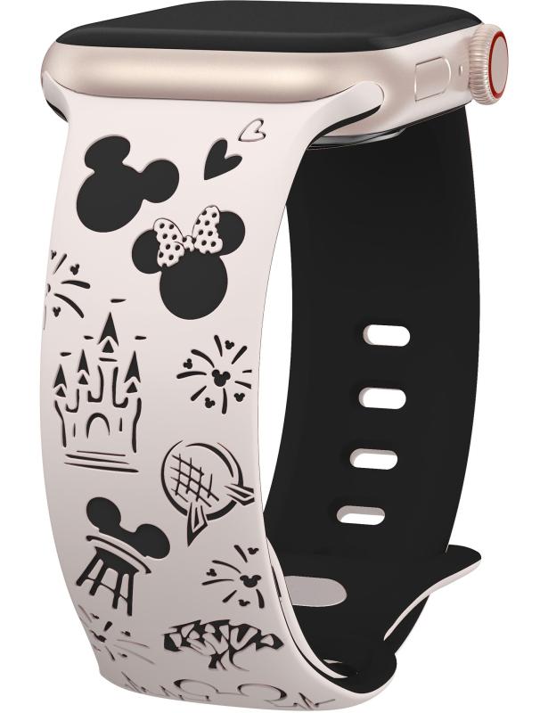 乐天商城 - Girovo コンパチブル Apple Watch バンド シリコン かわいい バイカラー 38／40／41／42／44／45／46／49mm アップルウォッチ バンド 可愛い キャラクター レディース あっぷるうぉっち 交換ベルト お