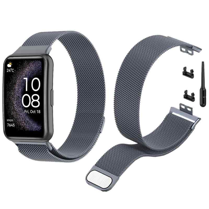 乐天商城 - HUAWEI WATCH FIT Special Edition 用 バンド 交換バン ド 【NOUKAJU】無段階調節可能 通気 メッシュ 通気 軽量、快適、耐久性、防水性 防汗 男女兼用 工具不要 （グレー）