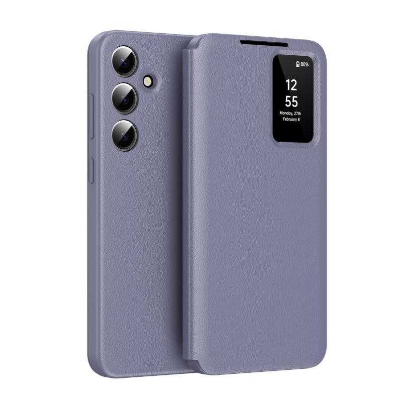 乐天商城 - 【Galaxy A55専用】PUレザーケース 手帳型 スマートディスプレイ+カード収納 新款视窗插卡智能皮套