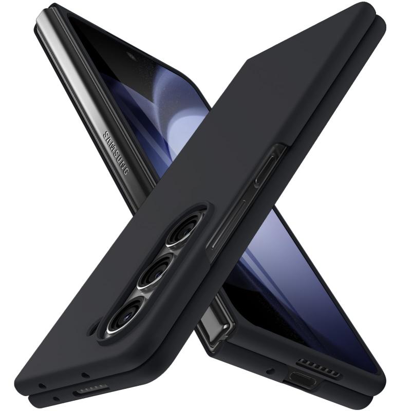 Galaxy Z Fold5 ケース 薄型 人気 軽量 黄ばみ防止 SC-55D/SCG22 スマホケース 衝撃吸収 PC素材 シンプル ハード サムスン レンズ保護 衝撃吸収 耐久 人気 携帯カバー ブラック -15-ZFOLD5-02