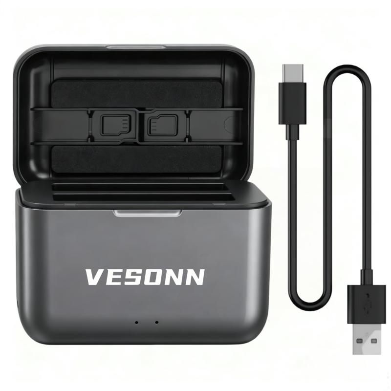 Vesonn For Insta 360 X4 PD急速充電器 Type-C LED付き充電器 5V-3A 2個同時充電可能 Type-cケーブル 360 X4充電ハブ インスタ X4充電ケース（For Insta 360 X4）