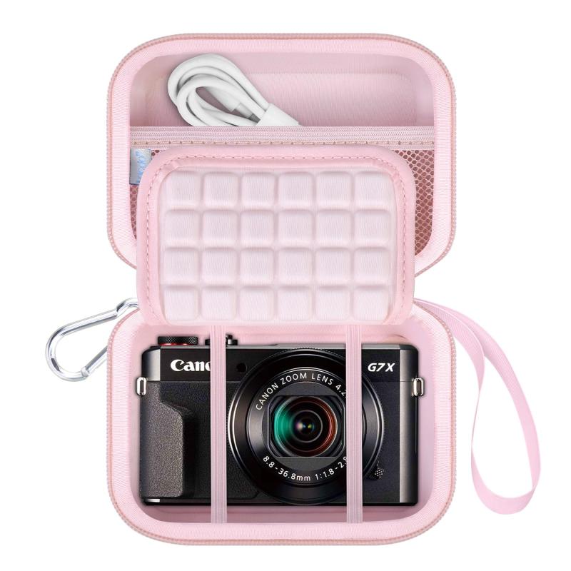 Lacdo カメラキャリングケース カメラ用 Canon PowerShot G7 X Mark II/ G7X Mark III Digital 4K Vlogging Camera, ポイント＆シュート 4K ビデオカメラ トラベルバッグ