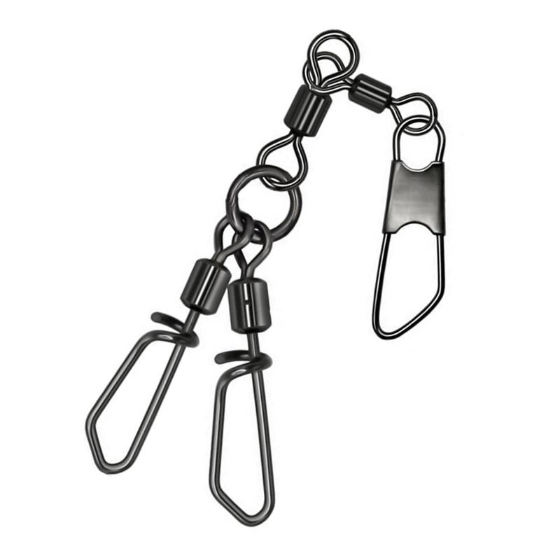 TVETE サルカン 剛力スナップ タコエギスナップ 【5個入り】 黒色合金 エビ用スイベル 海釣り用 船釣り用 絡まり防止 ローリング クイックリリースピンスイベル 防錆 タコ用餌アクセサリー 【精密なサイズ最適化】：全長38mm（1.5インチ）の精密なサイズは、タコの体型に完璧に適合し、餌が水中で自然に動くことをし、タコのベイト率を高めます。釣りの成功率を高め、キャストのたびに魅力を高めるように設計されています。【デュアルリングローリング構造】：内蔵の精密ベアリングスイベルは360°自由回転を可能にし、糸絡みの問題を効果的に解決し、釣り糸の寿命を延ばします。どんなに複雑な釣り環境でも、この設計はスムーズな釣りを実現し、釣り体験を向上させます。【クイックリリースピンバックル】：25mmの強化ピン設計を採用し、片手で簡単にエビ用の餌を交換できます。また、ワンサイズのタコ用の餌にも適しています。従来の方法と比較して、餌交換の効率が50%向上します。この便利な設計により、釣りの効率が向上し、時間と労力を節約できます。【耐摩耗合金素材】：本体は全黒ニッケルメッキ合金素材で作られており、塩水腐食に対する耐性が優れており、過酷な海況でも安定した状態を保ち、高い耐荷重性を備え、製品の耐久性と信頼性を確保します。【ボート釣り/ショアキャスティングに汎用】: コンパクトなデザインで水の抵抗が少なく、ボート釣りのキャスティングだけでなく、ショアベースの長距離キャスティングにも適しており、さまざまなシナリオでのタコ釣りのニーズを完全にカバーします。どんな釣り方でも、楽々とこなせます。