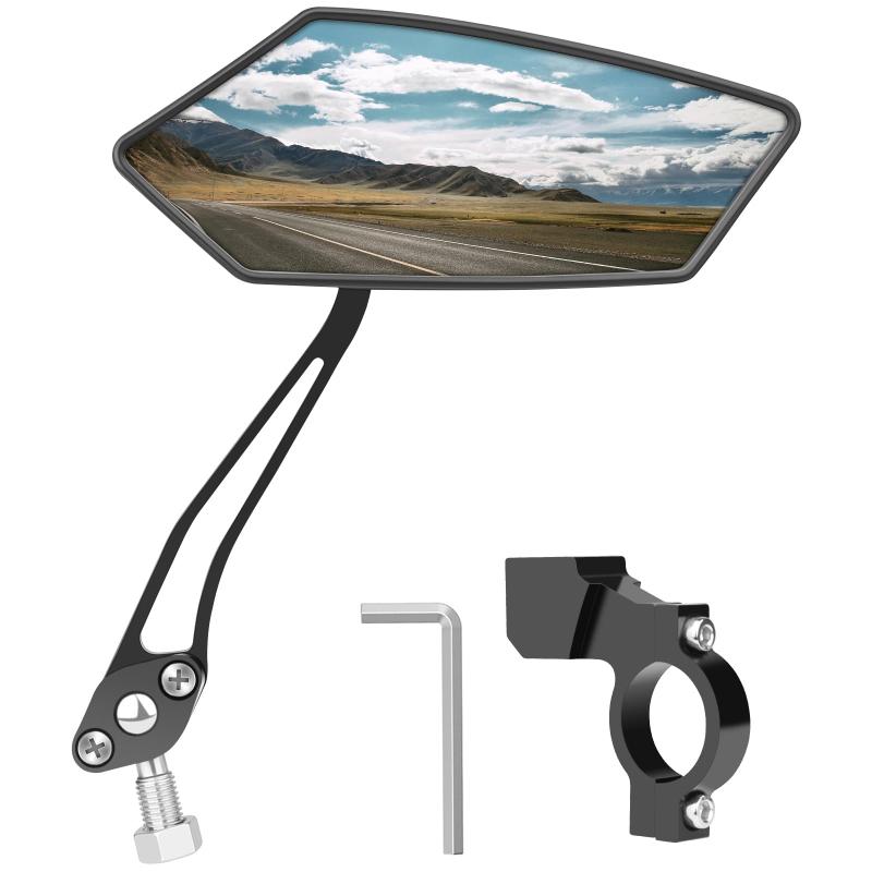コマンドのバイクミラー Diyife HD広角大型ハンドルミラー、2 Pcs 耐風360°調整可能自転車リアビューミラーアクセサリー、マウンテンバイク、ロードバイク、スクーター、モト用｜アングル2