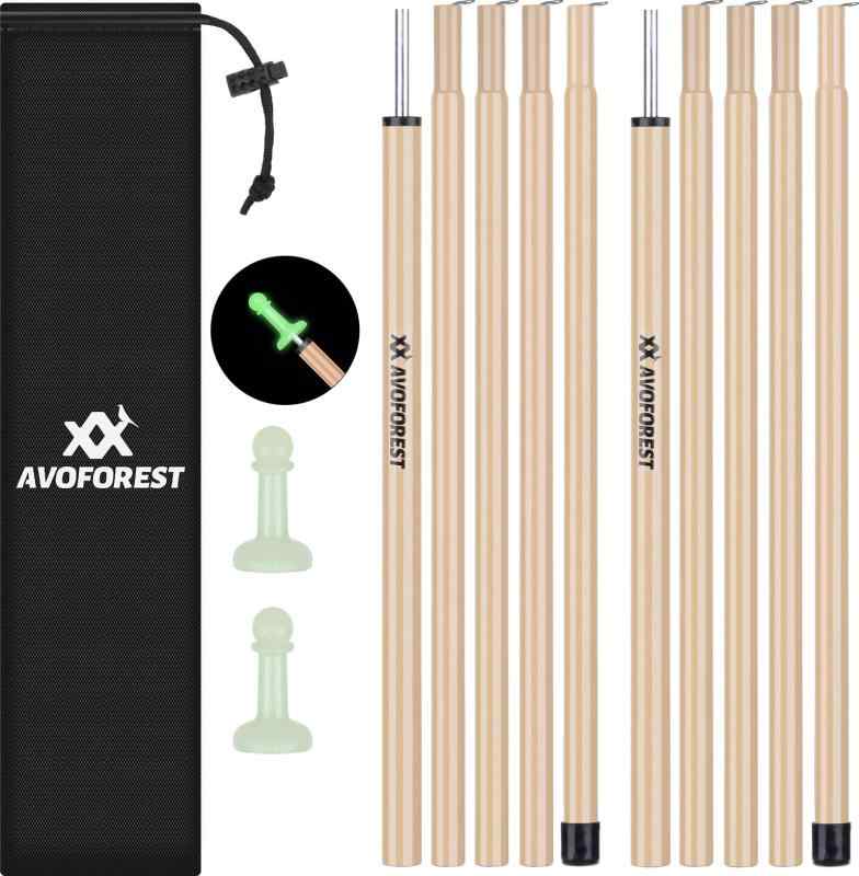 タープポール AVOFOREST スチール製 テントポール 直径16MM 総長189CM 2本セット 5本連結 コンパクト収納 持ち運び便利 収納バッグ付き テント タープ アウトドア キャンプ用品 command-10021878 コマンド サンプル画像2