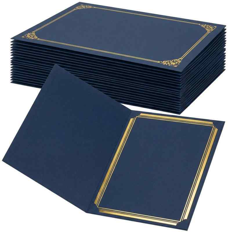 ZHEJIA 賞状ホルダー 10冊セット 証書ファイル A4 賞状ファイル 証書ホルダー 賞状保管ケース 三つ折り お礼状/表彰状/感謝状/卒業証書/協定書/賞状入れ/賞状額 証書入れ 企業 学校 教育機関 事