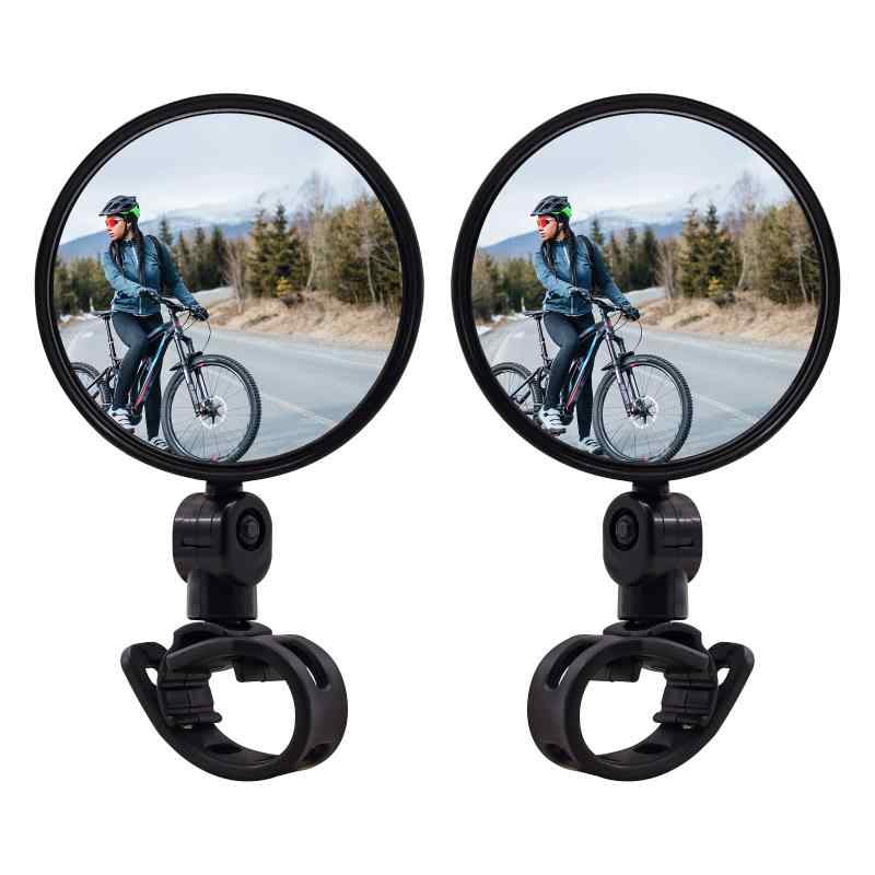 自転車用バックミラー 丸型 凸面広角鏡 360度回転 直径8cm 戸外スポーツバイク用ミ...