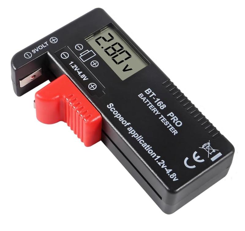 Parishop 電池チェッカー 単三 乾電池バッテリーテスター 単1 単2 単3 単4 単5 9V型 アルカリ乾電池に対応、1.5V/LRボタン形 残量電池チェッカー 電源不要 乾電池残量測定簡単 BT-168 PRO