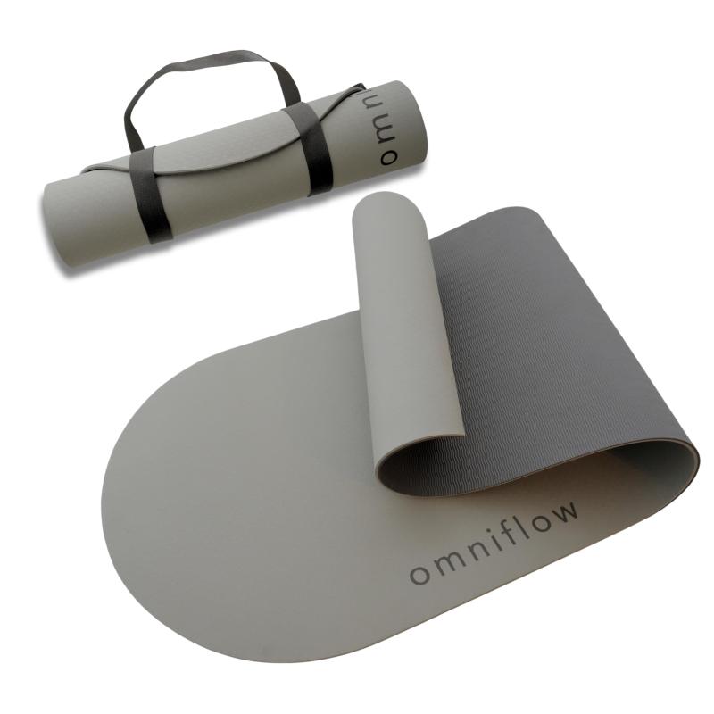 omniflow まあるい ヨガマット 丸ヨガマット 厚め 8mm TPE 滑り止め ストラップ付 軽量 大判 183cm トレーニングマット ヨガ ピラティス ジム ストレッチマット ピラティスマット