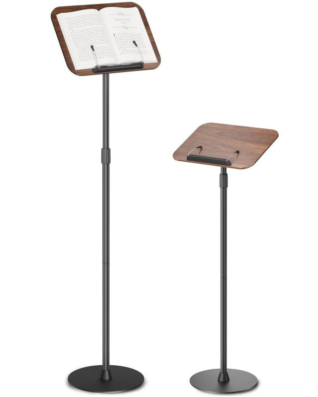 viozon 書見台 ブックスタンド 読書台 フロアースタンド 93.5〜126.5cm 昇降式 180°角度調整 加重ベース 木製パネル 40×29cm ノートパソコン台・譜面台・タブレットスタンド・料理本対応 安定性抜