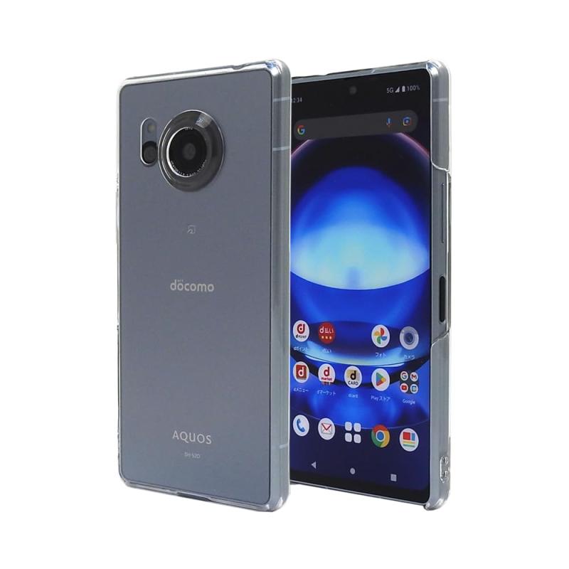 AQUOS R8 SH-52D SH-R80 スマホケース クリア 互換対応カバー 耐衝撃 薄型 耐熱性 シンプル 高光沢 軽量 ハード ポリカーボネート ストラップホール付 