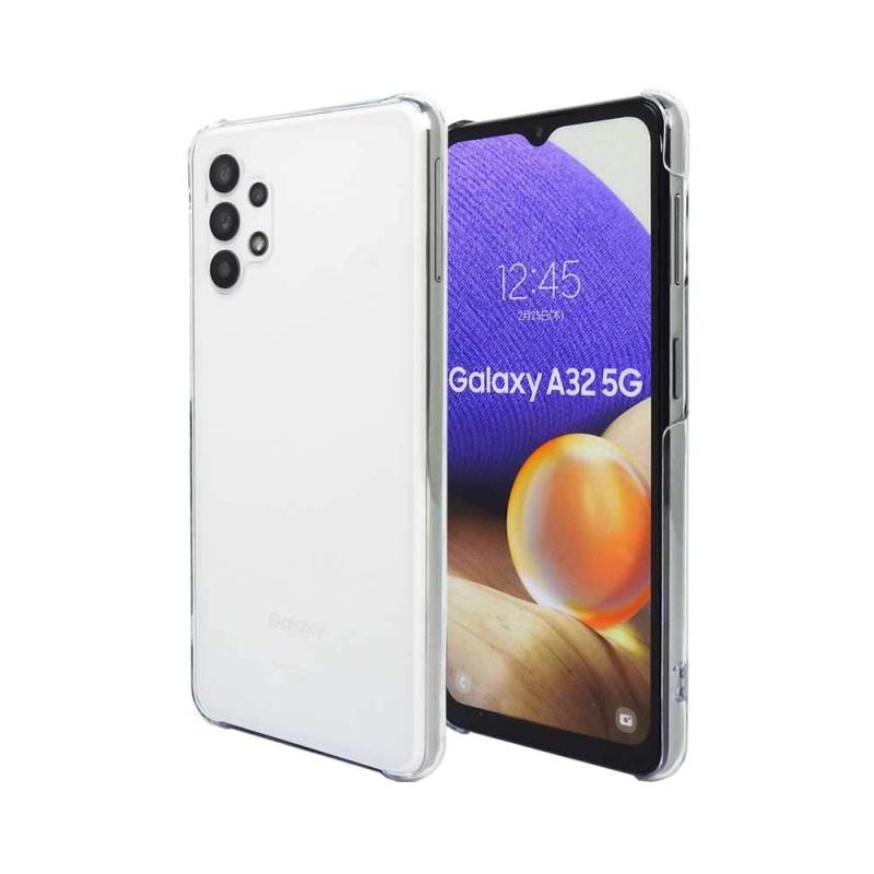 Galaxy A32 5G SCG08 スマホケース クリア 互換対応カバー 耐衝撃 薄型 耐熱性 シンプル 高光沢 軽量 ハード ポリカーボネート ストラップホール付  (Galaxy A32 5G, クリア)