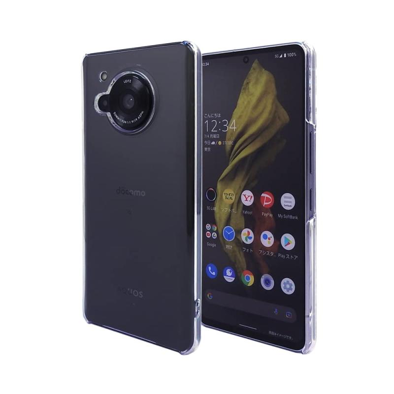 AQUOS R7 SH-52C スマホケース クリア カバー 耐衝撃 薄型 耐熱性 シンプル 高光沢 軽量 ハード ポリカーボネート ストラップホール付 
