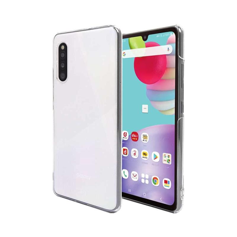 Galaxy A41 SC-41A SCV48 スマホケース クリア カバー 耐衝撃 薄型 耐熱性 シンプル 高光沢 軽量 ハード ポリカーボネート ストラップホール付  (Galaxy A41, クリア)