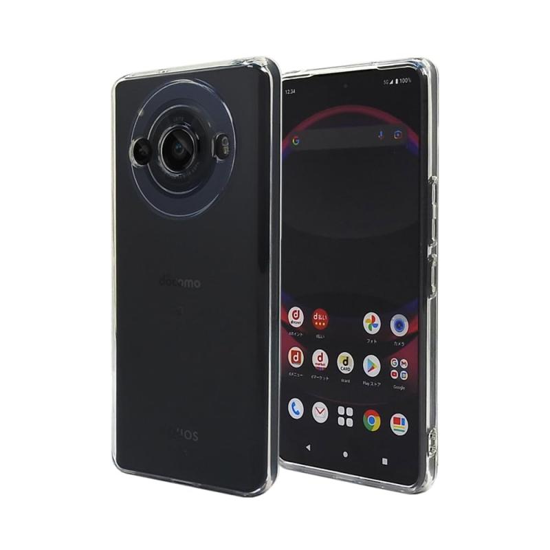 AQUOS R8 Pro SH-51D スマホケース クリア カバー 耐衝撃 薄型 耐熱性 シンプル 高光沢 軽量 ソフト ラバーケース ストラップホール付 