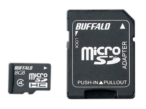 BUFFALO 防水仕様 Class4対応 microSDHC SD変換アダプター付モデル RMSD-BS08GSA