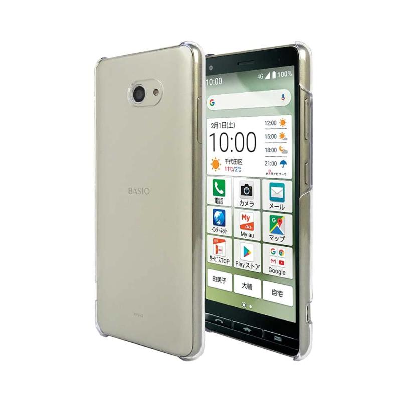 BASIO4 KYV47 スマホケース クリア カバー 耐衝撃 薄型 耐熱性 シンプル 高光沢 軽量 ハード ポリカーボネート 