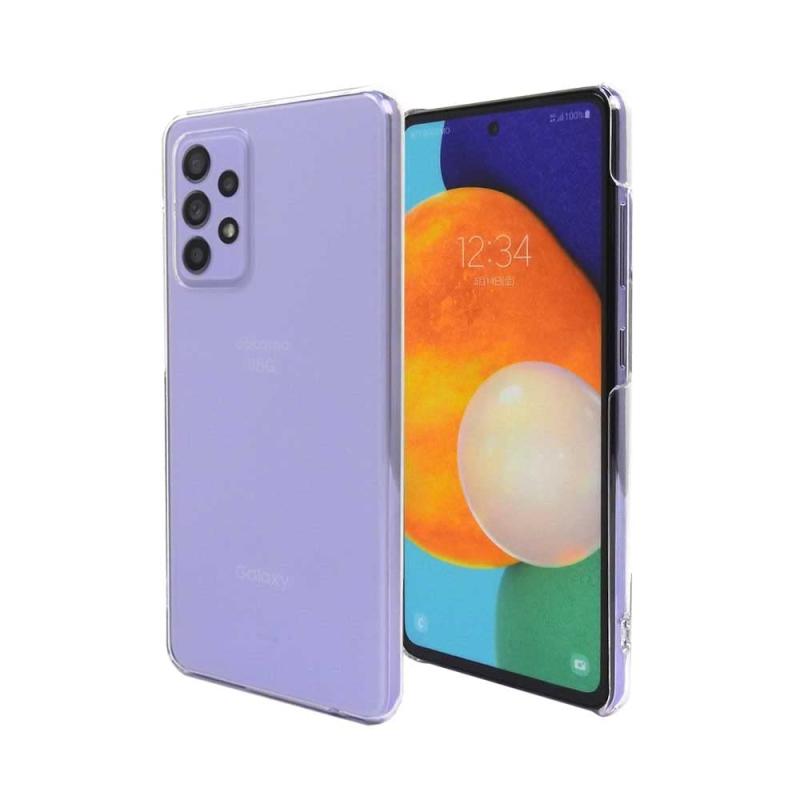Galaxy A52 5G SC-53B スマホケース クリア 互換対応カバー 耐衝撃 薄型 耐熱性 シンプル 高光沢 軽量 ハード ポリカーボネート ストラップホール付  (Galaxy A52 5G, クリア)