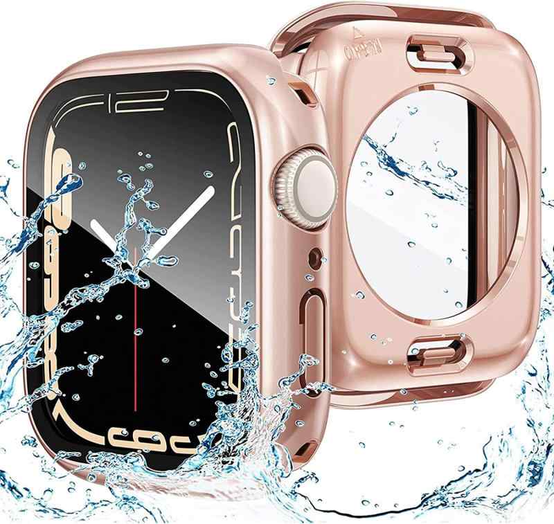 AMAPC for Apple Watch ケース 360度全面防水 バンド 水泳・スポーツ専用 ガラスフィルム 一体型 apple watch 用 カバー 360フルボディ防水 アップルウォッチ ケース Apple Watch Series6/SE/5