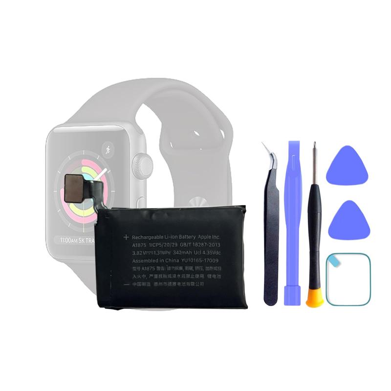 HIGHAKKU for Apple Watch Series 3 42mm A1859 (3rd Generation GPS) (不适用于GPS + Cellular/LTE) 兼容 电池 A1875 防尘胶带 固定用双面胶带 附带工具
