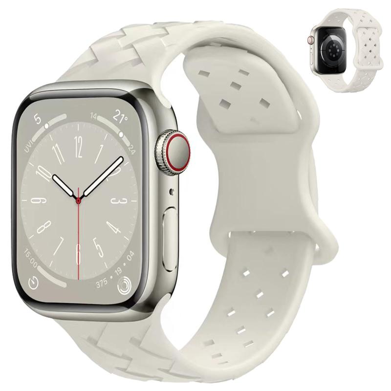  アップルウォッチ バンド 44mm 45mm 49mm 42mm 41mm 40mm 38mm 夏 涼しい エコな竹編みシリコン製の 対応 apple watch バンド 通気 防汗 スポーツシリコンスト長さ調整可能 い おしゃれ シリ