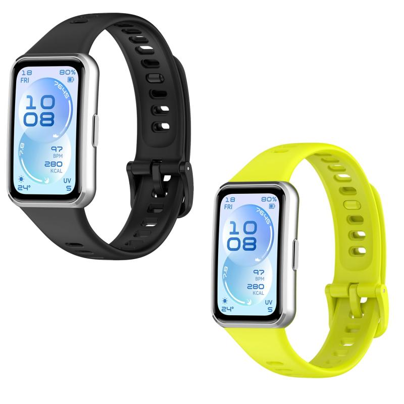 For HUAWEI Band 11 Pro/Band 11 バンド コンパチブル 交換ベル スポーツストラップ 交換ベルト スポーツ シリカゲル バックル付き ステンレス製交換バンド ファッション 頑丈 男女兼用 サイズ調整