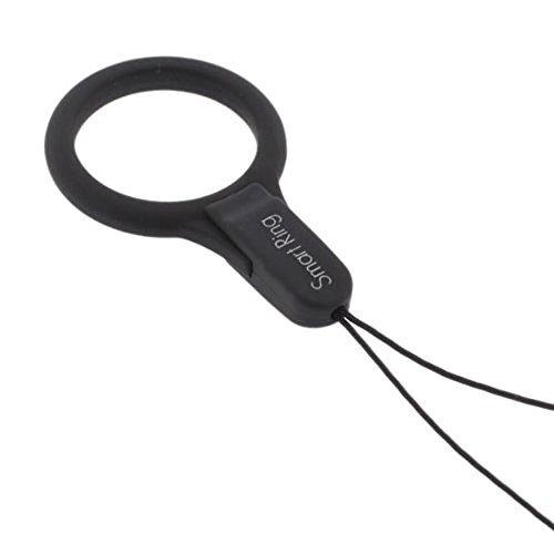 HandLinker ハンドリンカー SmartRing スマートリング 落下防止 モバイル 携帯ストラップ 傷が付きにくい ラバーコーティング (ブラック)