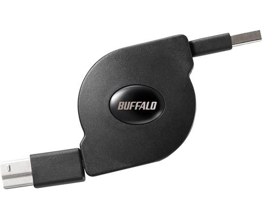 BUFFALO USB3.2 Gen1 A-B 巻取り式ケーブル 0.7m ブラック BU3ABM07BK