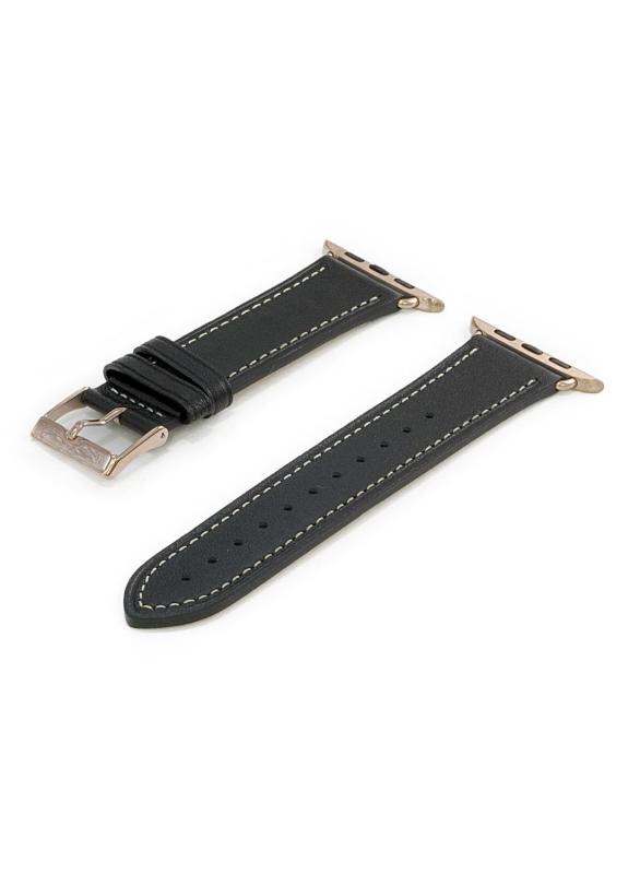 compatible with Apple Watch アップルウォッチ用 バンド ベルト 牛革フラットベルト クロカラント KUROCURRANT 44mm 45mm 46mm 49mm用 Series11/10/9/8/7/6/5/4/3/2/1/S