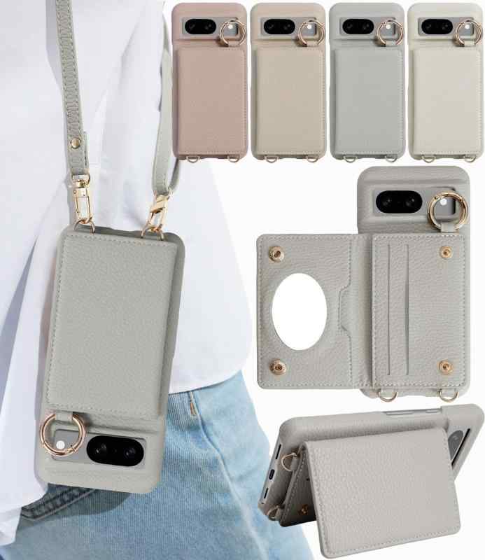 LIISEA pixel8 ケース ショルダー google pixel 7a ケース ストラップ 付き カード収納 google pixel 6a ケース ショルダー リング付き pixel8 pro ケース 可愛い pixel8 google pix