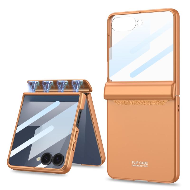 スマホ携帯ケース手帳型 超薄 軽量強化ガラス一体型 360度防護 防指紋加工 独立ボタン設計 ワイヤレス充電対応 磁性ヒンジ保護カバー - 磁吸折叠全包壳