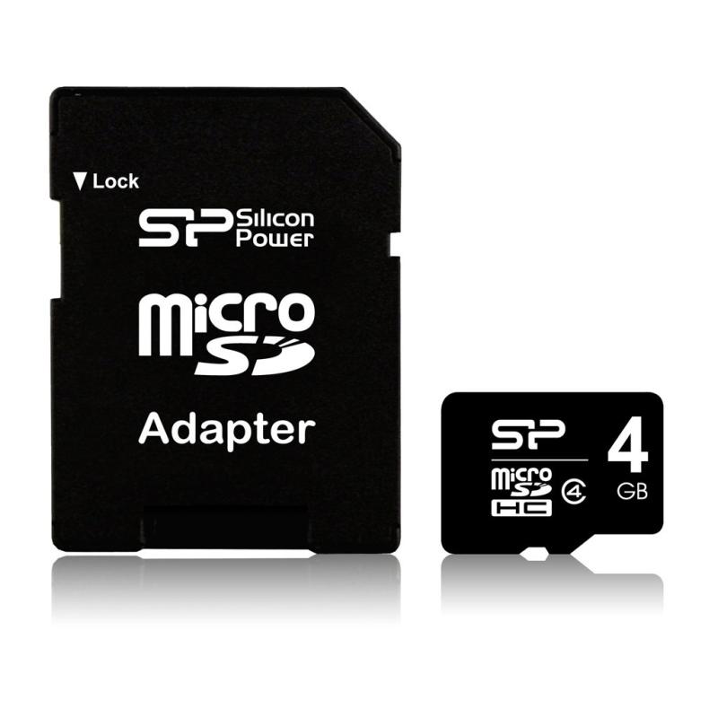シリコンパワー microSDHCカード 4GB class4 アダプタ付