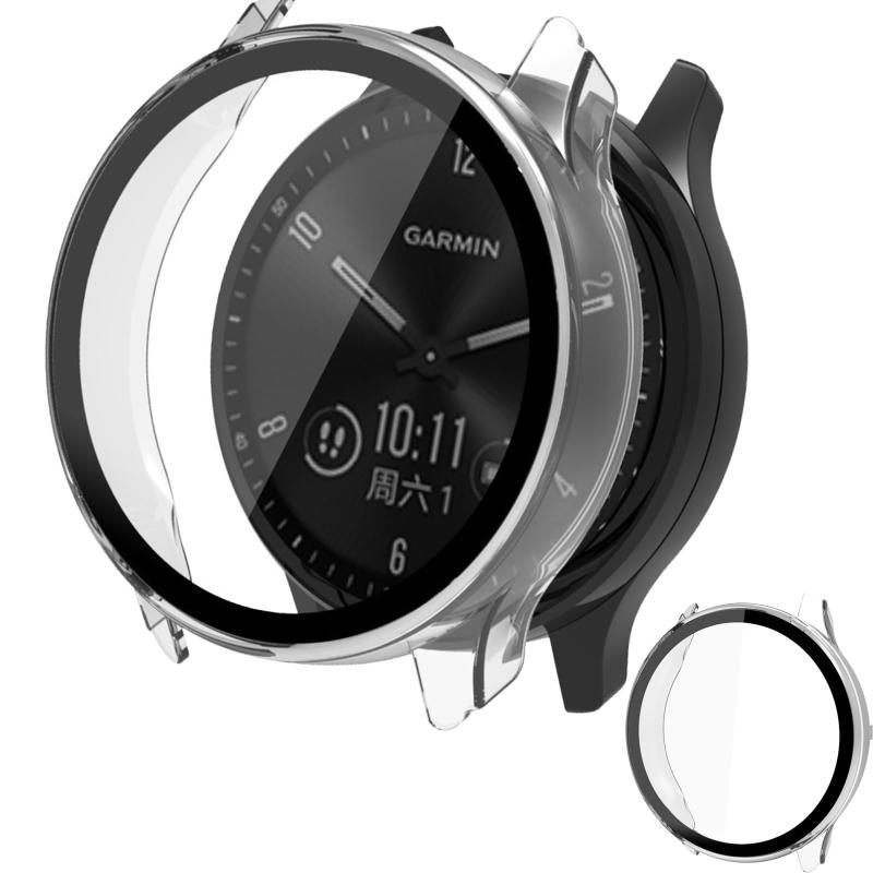 UIUIKA For Garmin vivomove Sport カバー ガーミン vivomove Sport 保護ケース 強化ガラスフィルム&amp;PCフレーム 落下防止 衝撃吸収 スクラッチ防止 防塵防水 指紋防止 軽量薄型設計