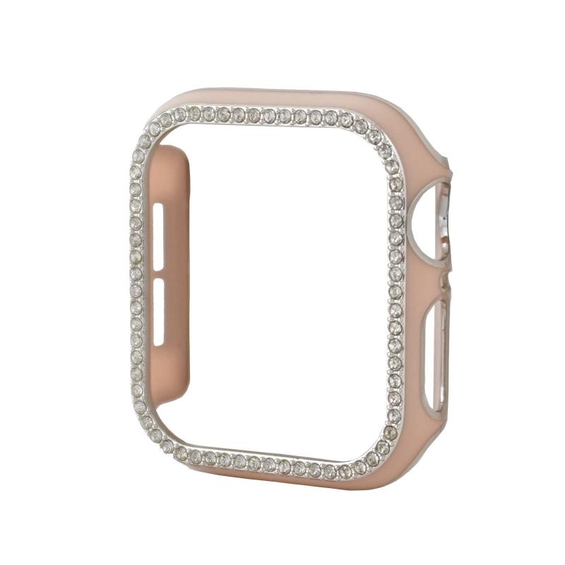 Gaacal プラスチック製Apple watch ケース アップルウォッチ保護ケース装着簡単 ダイヤカットストーン付き ピンクフレーム 超薄型 耐衝撃Series6 SE 5 4カバー Series6 SE 5 4カバー38mm 40mm 42mm 44mm【素材】 PC(ポリカーボネート)素材【互換性】 対応機種：Apple Watch 1/2/3/4/5/6/SE（Apple Watch 1/2/3/4/5/6/7/SE）1.5インチ（38 mm）、1.6インチ（40 mm）、1.7インチ（42 mm）、1.7インチ（44 mm）【快適な操作性】 ケースをつけたまま、タッチパネルにそのまま触れ、スピーカー、マイクはすべて簡単にアクセスできます。各ボタンはケース上からプッシュ動作が可能で、快適に操作できます。ケースを装着したままで、マグネット式充電ケーブルでApple Watchを充電可能です。【様々な場合使用可能】 アップルウォッチ フレームは特別なデザイン、男女問わず装着できる。カラーバリエーションが豊富なので自分好みのカラーを見つけやすい。ビジネス、デート、ショッピング、アウトドアスポーツ、休暇、さまざまなシーンに適用できます【装着簡単】 バンドを外さなくでも、アップルウォッチ本体にはめ込むだけで、手軽に装着できます。初心者にも簡単に取り扱います。撥水加工により、汚れなどがついてしまっても濡れた布でふくことができます。