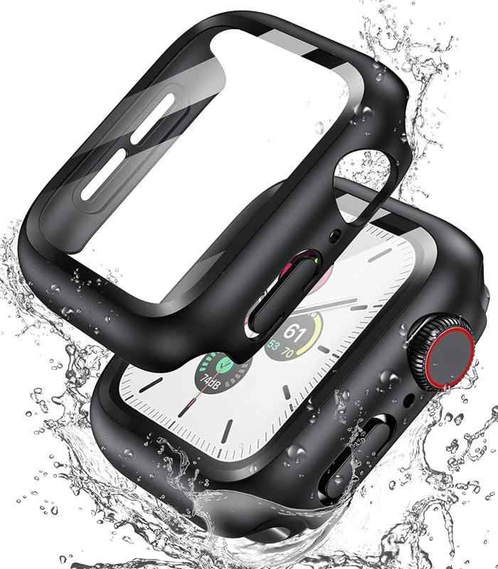 Apple Watch series 7 用 ケース ガラスフィルム 一体型 アップルウォッチ保護カバー 全面保護 防水 防塵 PC素材 タッチ感良好 高透過率 指紋防止 衝撃吸収