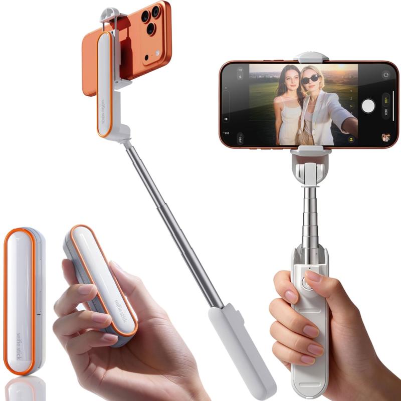 ミニ自撮り棒 ミニスマホスタンド じどり棒 iphone&amp;android対応 じどりぼう コンパクト 自 撮り 棒 リモコン付き 携帯スタンド 折りたたみ式 セルカ棒115g, 67cm＆7段階伸縮 selfie stick 360°+260°可